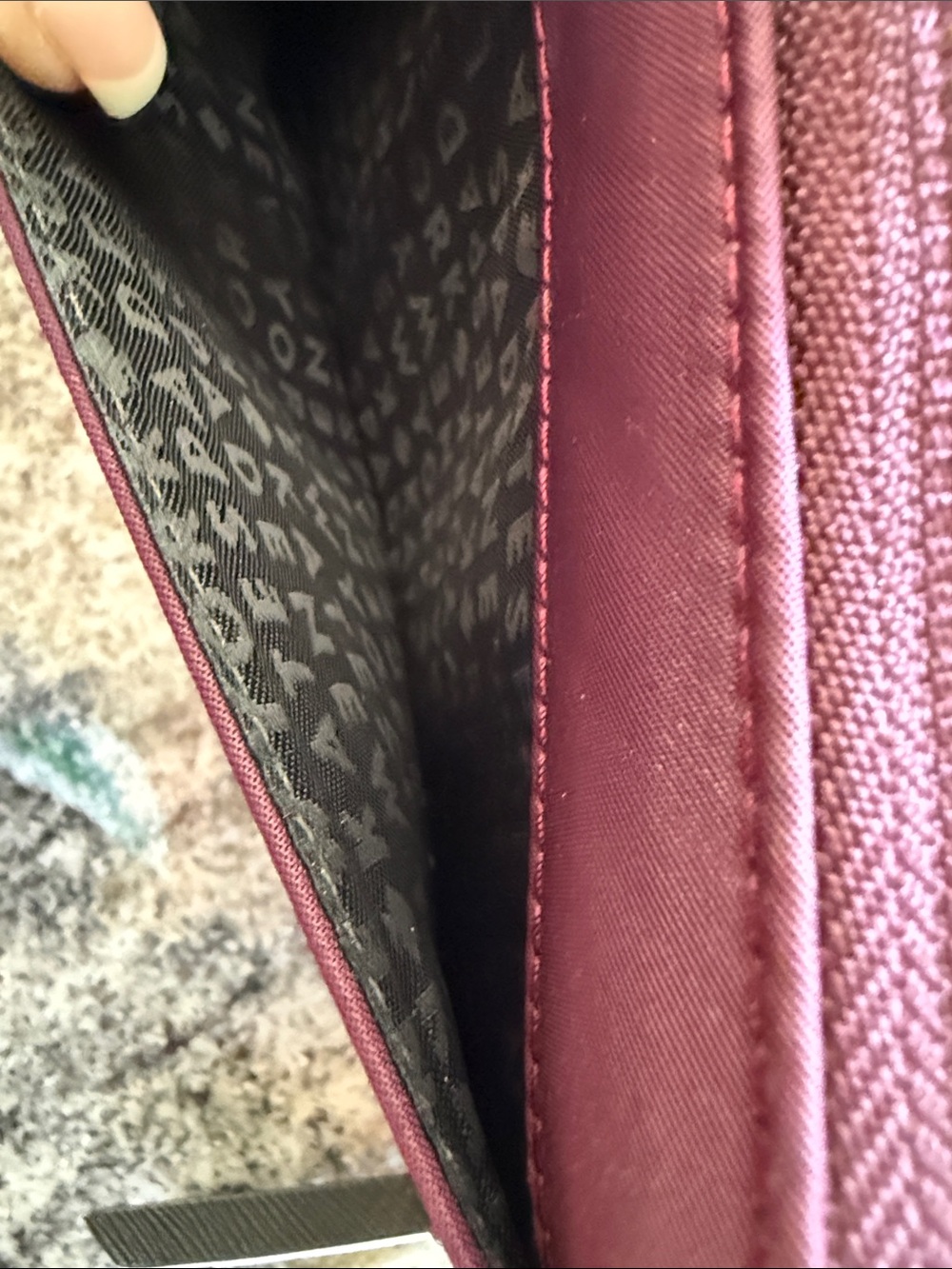 kate spade Plum Leather Zip Wallet with Gold Plaque - Picture 3 of 5